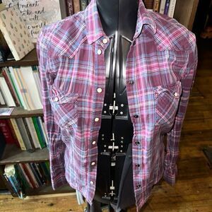 American Eagle plaid vintage boyfriend S button down shirt